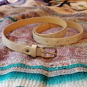 White leather belt
